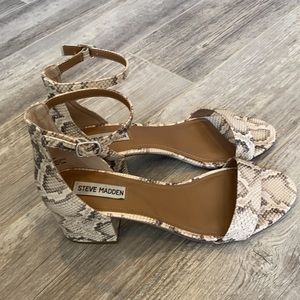 Steve Madden Snake Print Block Heel Sandals